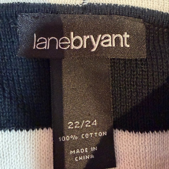 Lane Bryant Asymmetric Zip Moto Sweater Jacket Cotton Sweater Black White 22/24 - Picture 6 of 7